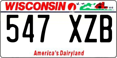 WI license plate 547XZB