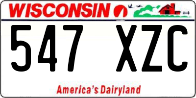 WI license plate 547XZC