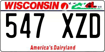 WI license plate 547XZD