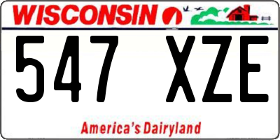 WI license plate 547XZE