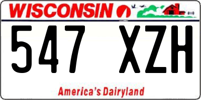 WI license plate 547XZH