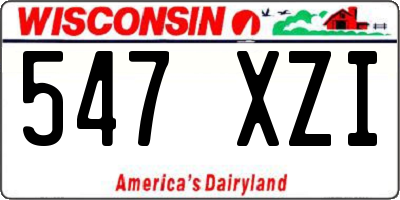 WI license plate 547XZI