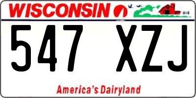 WI license plate 547XZJ