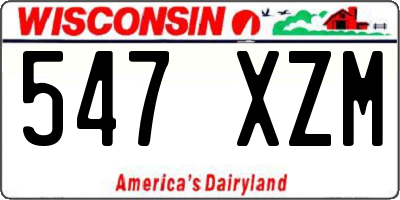 WI license plate 547XZM