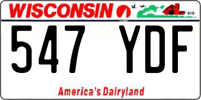 WI license plate 547YDF