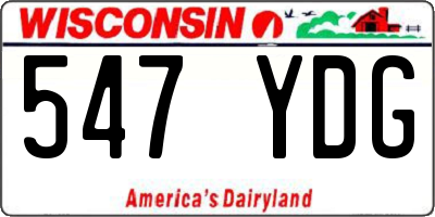 WI license plate 547YDG