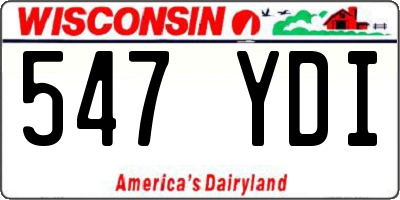 WI license plate 547YDI