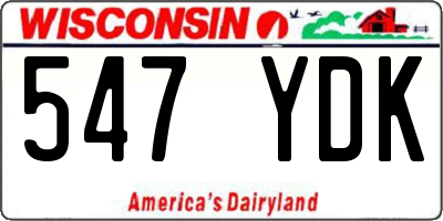 WI license plate 547YDK