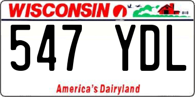 WI license plate 547YDL