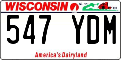 WI license plate 547YDM