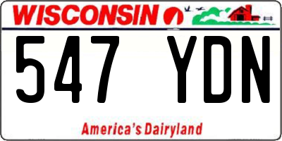 WI license plate 547YDN