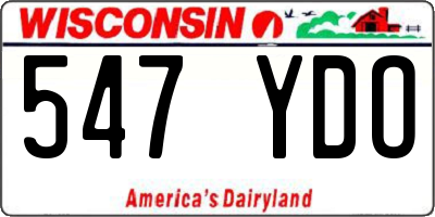 WI license plate 547YDO