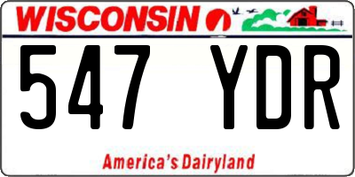 WI license plate 547YDR