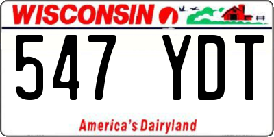 WI license plate 547YDT