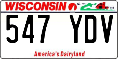 WI license plate 547YDV