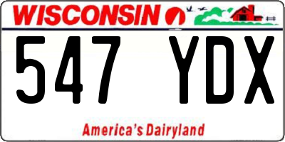WI license plate 547YDX