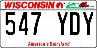 WI license plate 547YDY