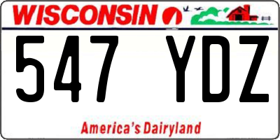 WI license plate 547YDZ