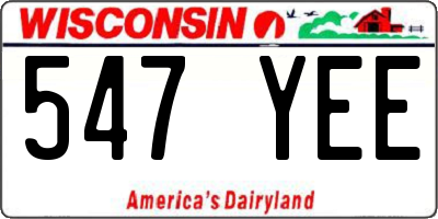 WI license plate 547YEE