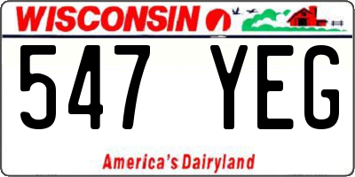 WI license plate 547YEG