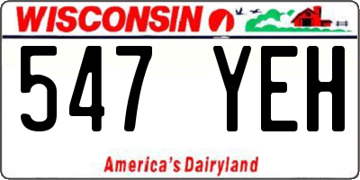 WI license plate 547YEH