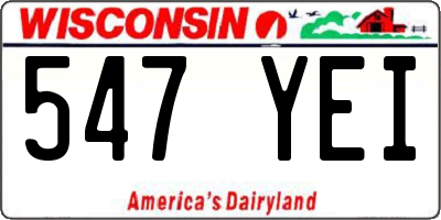 WI license plate 547YEI