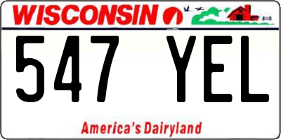 WI license plate 547YEL