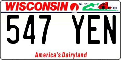 WI license plate 547YEN