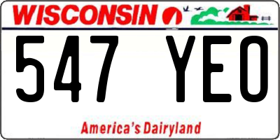WI license plate 547YEO