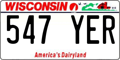 WI license plate 547YER