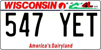 WI license plate 547YET