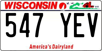 WI license plate 547YEV