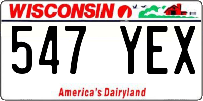 WI license plate 547YEX