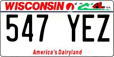 WI license plate 547YEZ
