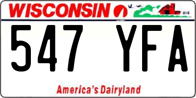 WI license plate 547YFA