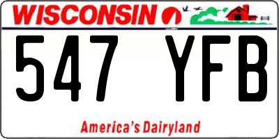 WI license plate 547YFB