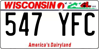 WI license plate 547YFC
