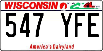 WI license plate 547YFE