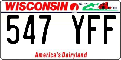 WI license plate 547YFF
