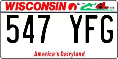 WI license plate 547YFG