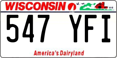 WI license plate 547YFI