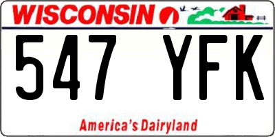 WI license plate 547YFK
