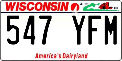 WI license plate 547YFM