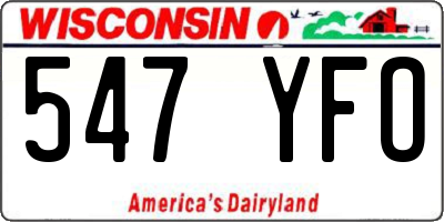 WI license plate 547YFO