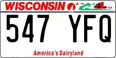 WI license plate 547YFQ