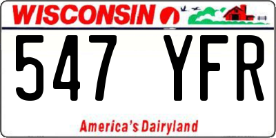 WI license plate 547YFR