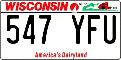 WI license plate 547YFU