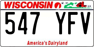 WI license plate 547YFV