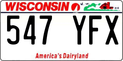 WI license plate 547YFX