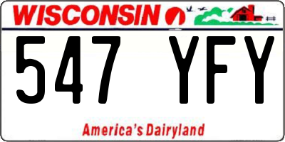 WI license plate 547YFY